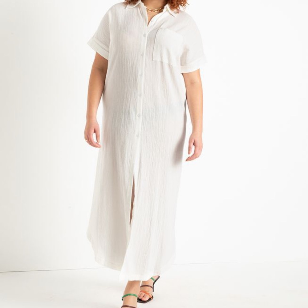 ELOQUII White shirt dress